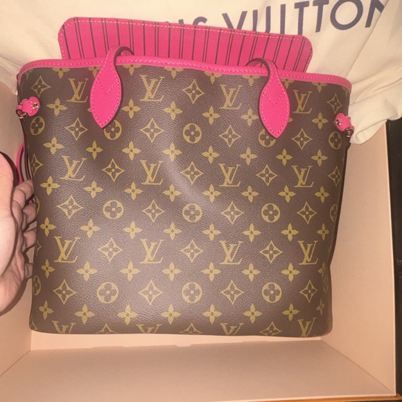 Louis Vuitton MM Neverfull bando inside out Pink Tote Bag - Picture 5 of 7